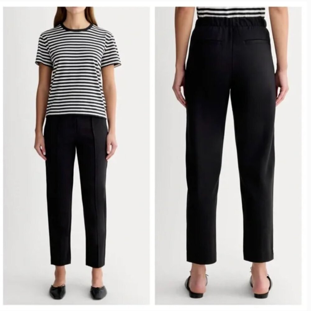Everlane The Dream Pants Ankle Cropped Tailored Career Pant Cotton Black Large